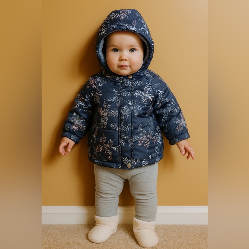 OshKosh B'gosh 12 months Puffer Jacket NWT blue purple pink white 12m